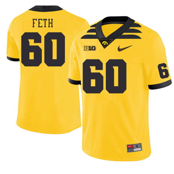 Men #60 Rusty Feth Iowa Hawkeyes College Football Jerseys Stitched Sale-Gold - Click Image to Close